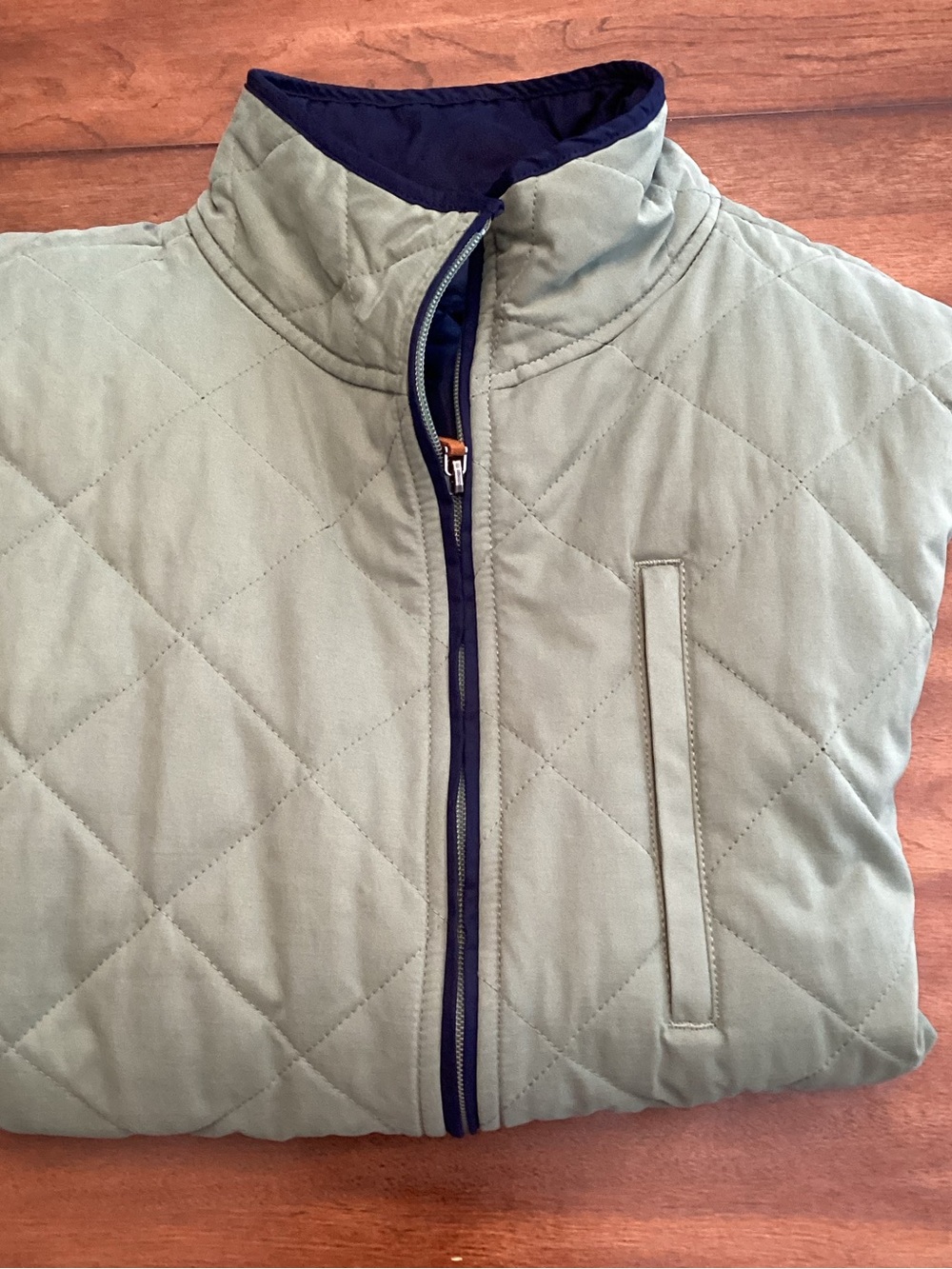 Crown & Ivy Men’s Green/Blue Sleeveless Zip Jacket Vest Size XL